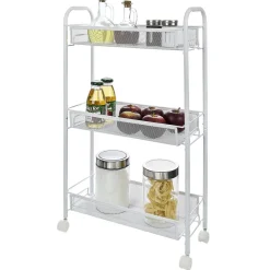 Gifi Desserte cuisine 3 niveaux métal blanc