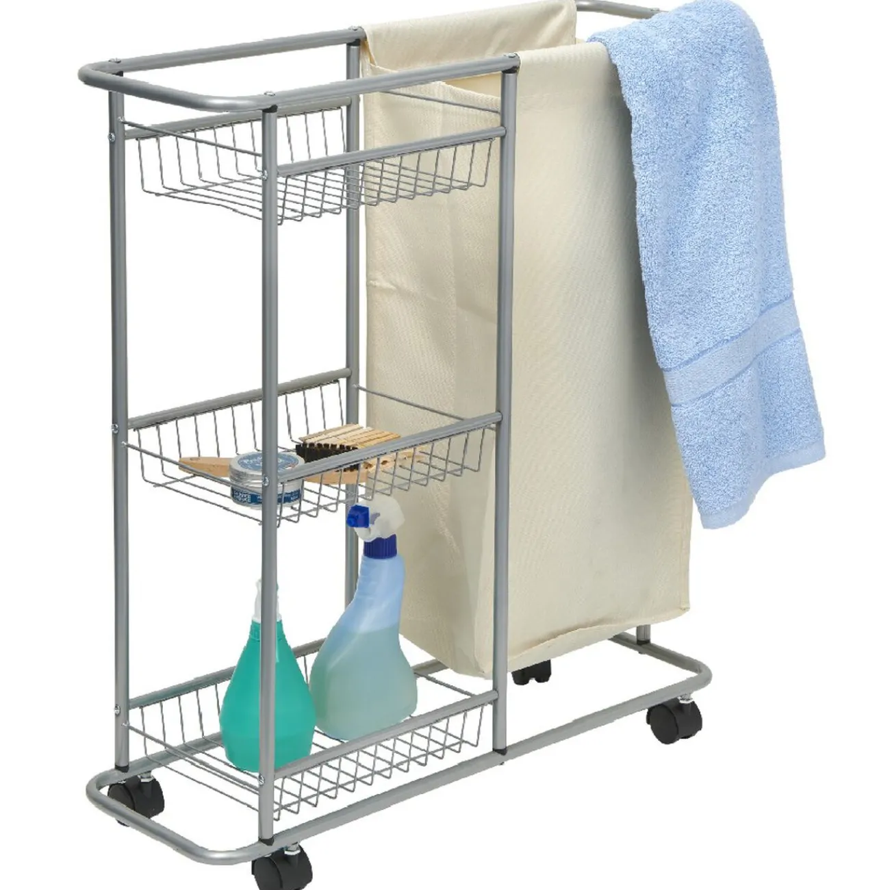 Gifi Entretien Du Linge|Desserte de buanderie 3 étages gris