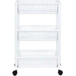 Gifi Desserte de cuisine 3 niveaux panières blanches