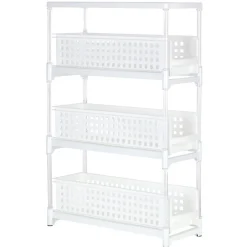 Gifi Desserte de cuisine 3 tiroirs coulissants blanc