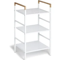 Gifi Aménagement Salle De Bain^Desserte de salle de bain blanche avec poignées couleur bois