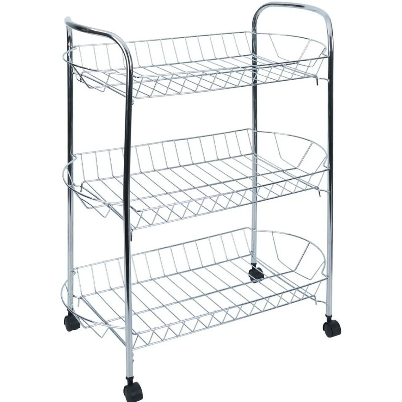 Gifi Desserte en métal gris 3 niveaux - L.51xl.26,5xH.57cm