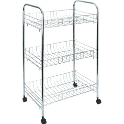 Gifi Desserte en métal gris 3 niveaux - L.41xl.26,5xH.61,5cm