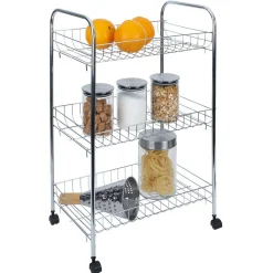 Gifi Desserte en métal gris 3 niveaux - L.41xl.26,5xH.61,5cm