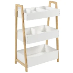 Gifi Rangement|Desserte meuble de rangement 3 niveaux blanc naturel