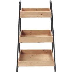 Gifi Desserte vintage 3 niveaux noir naturel