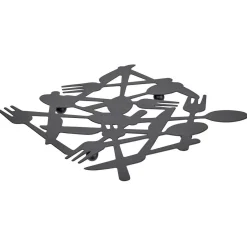 Gifi Dessous de plat métal noir L19,5xl19xH1cm