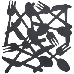 Gifi Dessous de plat métal noir L19,5xl19xH1cm