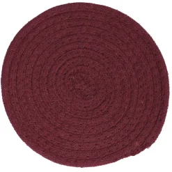 Gifi Dessous de plat rond coton rouge vert ou bleu x2