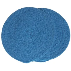 Gifi Dessous de plat rond coton rouge vert ou bleu x2