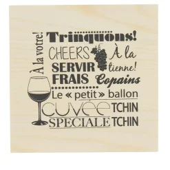 Gifi Dessous de verre bois x8 avec boîte de rangement