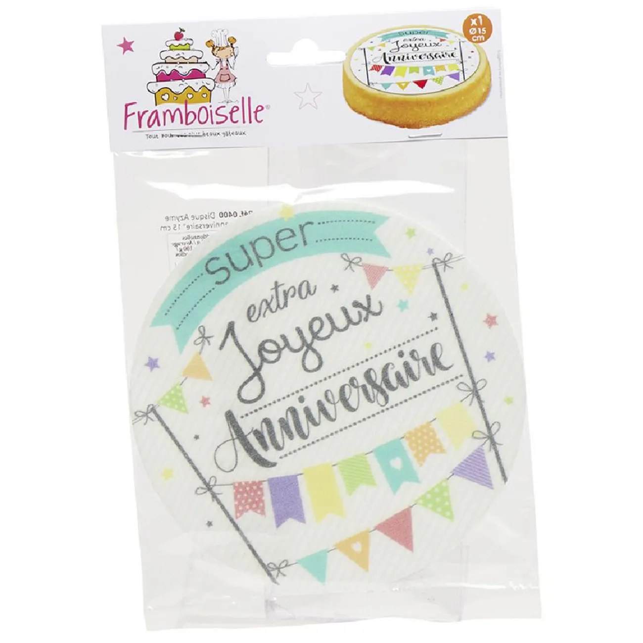 Gifi Disque azyme motif joyeux anniversaire 20 g