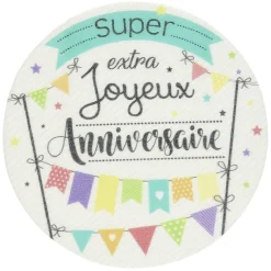 Gifi Disque azyme motif joyeux anniversaire 20 g