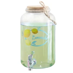 Gifi Distributeur à boisson verre avec couvercle liège 3,8 L