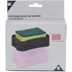 Gifi Aménagement Salle De Bain^Distributeur à savon liquide vaisselle 385 ml et éponge