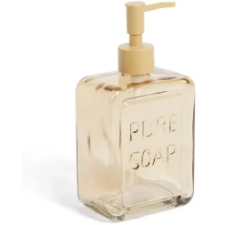 Gifi Aménagement Salle De Bain^Distributeur à savon 500ml inscription Pure Soap en verre 4 coloris