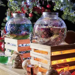 Gifi Distributeur de boisson en verre motif flocons iridescent 5,5L