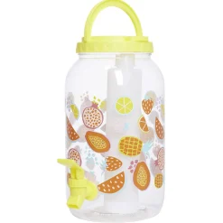 Gifi Distributeur de boisson en plastique avec robinet et 4 gobelets