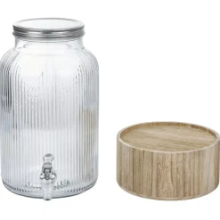 Gifi Distributeur de boisson 5,5L avec support en bois