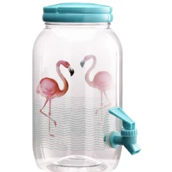 Gifi Distributeur de boisson transparent motif flamant rose 3,5 L