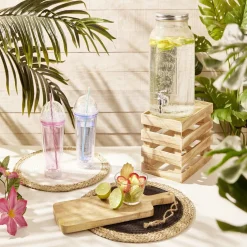 Gifi Distributeur de boisson verre couvercle métal 5.5 L