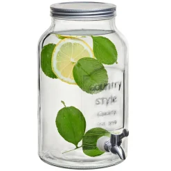 Gifi Distributeur de boisson verre couvercle métal 5.5 L