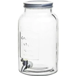 Gifi Distributeur de boisson verre couvercle métal 5.5 L