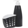 Gifi Nettoyage Et Entretien|Distributeur de liquide vaisselle avec compartiment à éponge noir