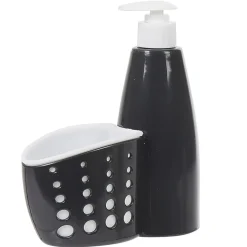 Gifi Nettoyage Et Entretien|Distributeur de liquide vaisselle avec compartiment à éponge noir