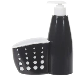 Gifi Nettoyage Et Entretien|Distributeur de liquide vaisselle avec compartiment à éponge noir