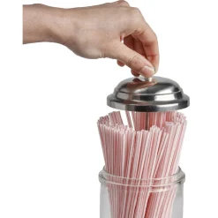 Gifi Distributeur de pailles transparent gris