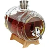 Gifi Distributeur de rhum avec socle en bois 1,5 L