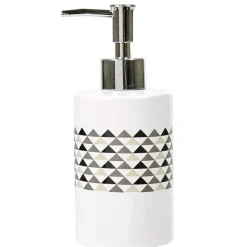 Gifi Aménagement Salle De Bain^Distributeur de savon blanc motifs triangles