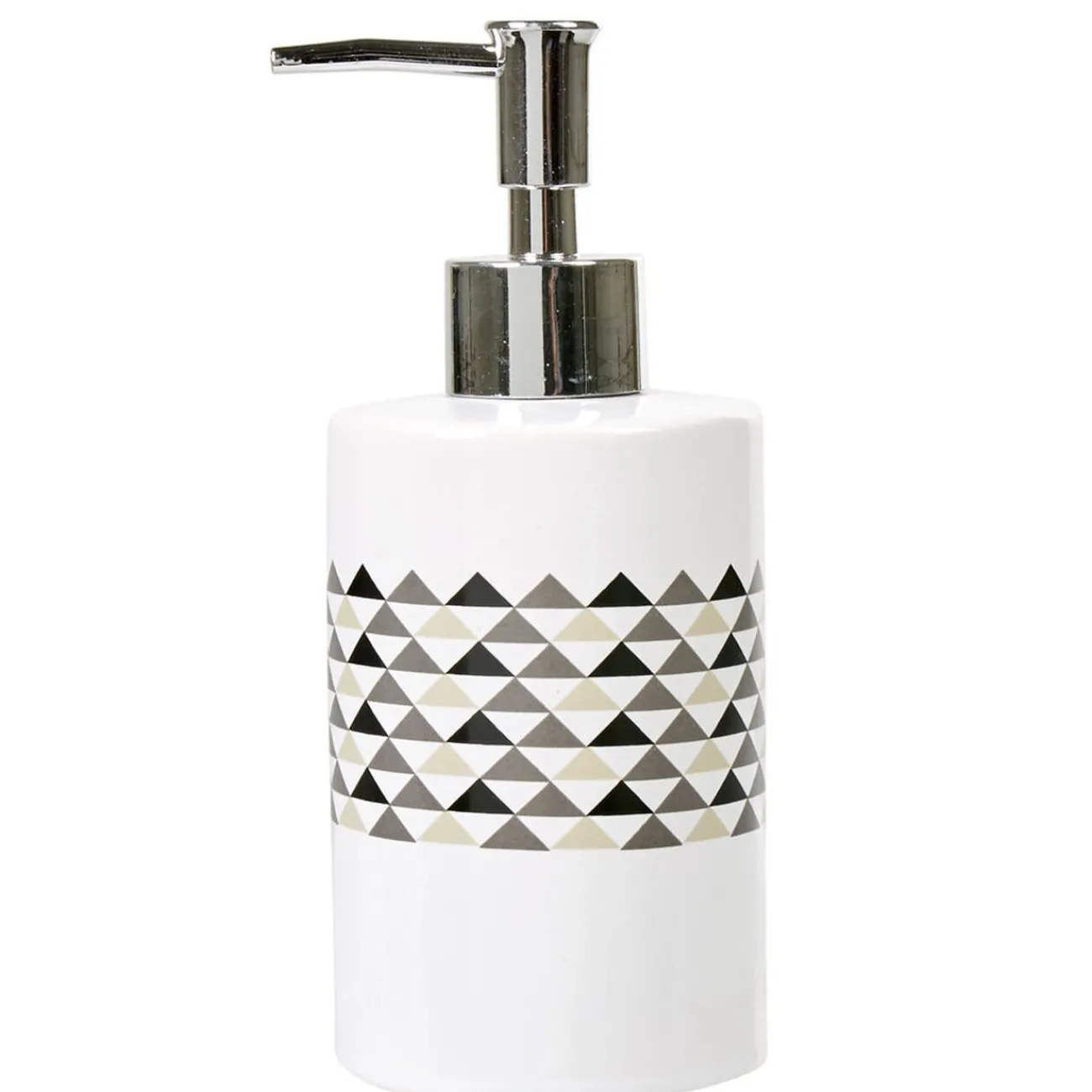 Gifi Aménagement Salle De Bain^Distributeur de savon blanc motifs triangles