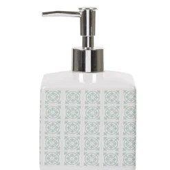 Gifi Aménagement Salle De Bain^Distributeur de savon céramique carreau de ciment blanc vert