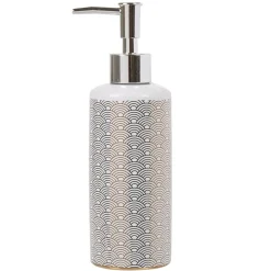 Gifi Aménagement Salle De Bain^Distributeur de savon céramique motifs écaille blanc doré