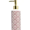 Gifi Aménagement Salle De Bain^Distributeur de savon céramique vague japonaise blanc rouge Ø6xH15cm