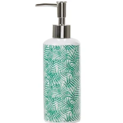 Gifi Aménagement Salle De Bain^Distributeur de savon Jungle imprimé tropical feuillage vert