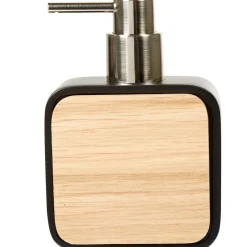 Gifi Aménagement Salle De Bain^Distributeur de savon noir et bois