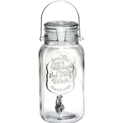 Gifi Distributeur forme bocal en verre transparent cont. 3,8 L