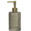 Gifi Aménagement Salle De Bain^Distributeur savon liquide verre noir doré