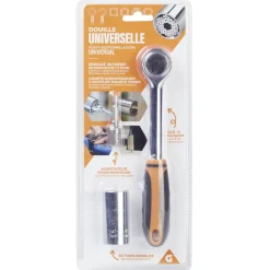 Gifi Outils Bricolage^Douille universelle clé à cliquet avec adaptateur pour perçeuse