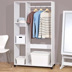 Gifi Rangement|Dressing vestiaire à roulettes