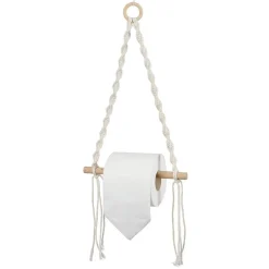 Gifi Equipement Wc^Dérouleur papier WC macramé 20xH54cm