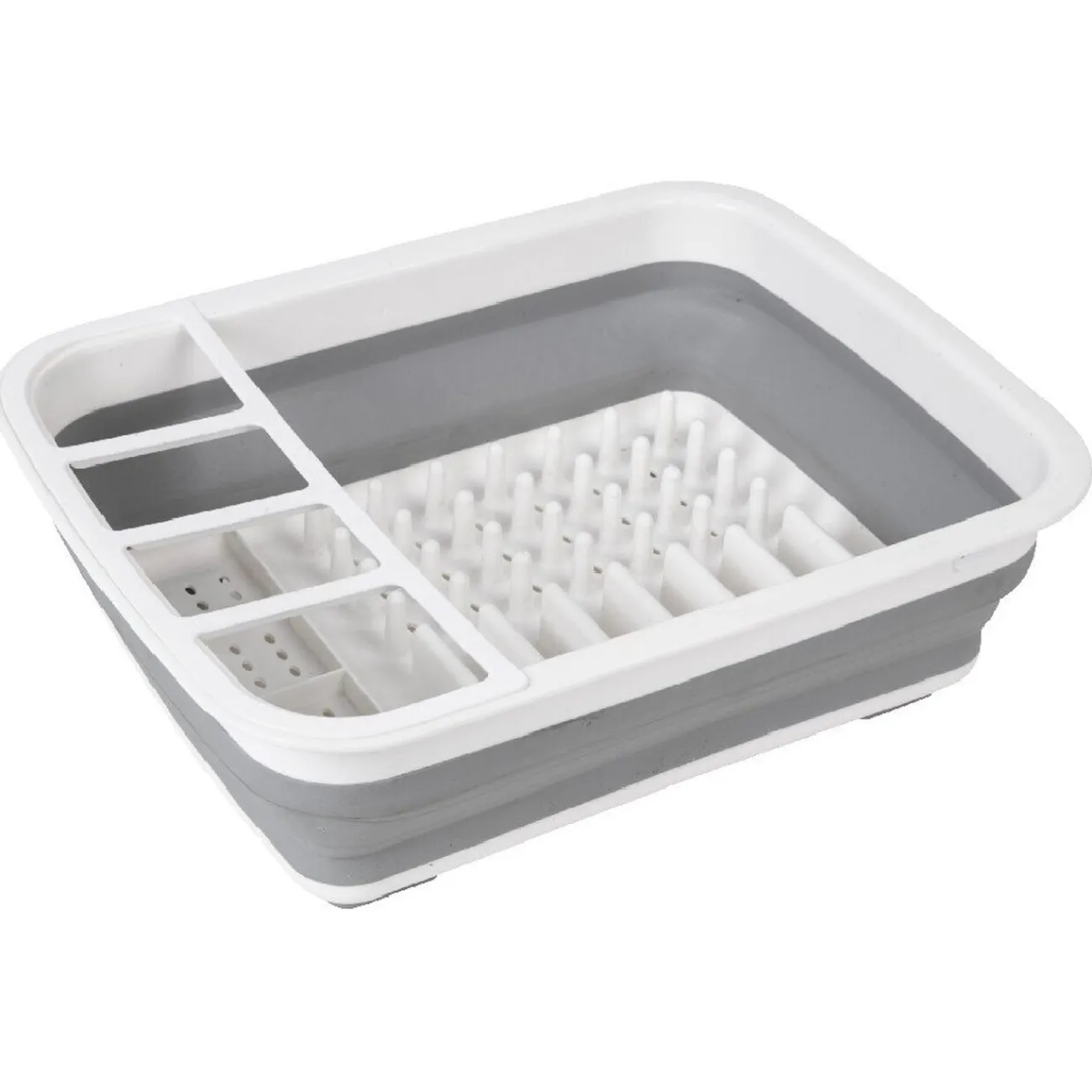 Gifi Egouttoir à vaisselle rétractable blanc gris