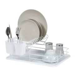 Gifi Egouttoir blanc métal avec plateau plastique