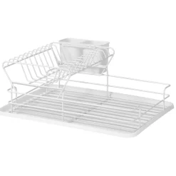 Gifi Egouttoir blanc métal avec plateau plastique