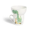 Gifi Ensemble bol et mug en porcelaine motif enfant motif dinosaure H15cm