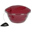 Gifi Essoreuse à salade 4 en 1 transparente et rouge