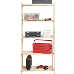 Gifi Rangement|Etagère 5 niveaux en pin naturel